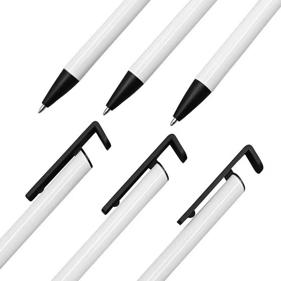 Bolígrafos con soporte (Plateado)